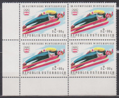 1975 , Mi 1481 ** (2) -  4er Block Postfrisch - Olympische Winterspiele , Innsbruck - Skispringen - Unused Stamps