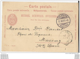 71 - 69 - Entier Postal 10cts Envoyé De Solothurn En France 1897 - Postwaardestukken