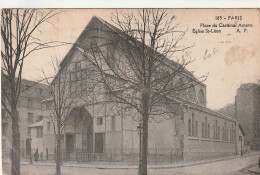 *** 75  ***  PARIS  Place Du Cardinal Amette église St Leon Timbrée TB - Autres Monuments, édifices