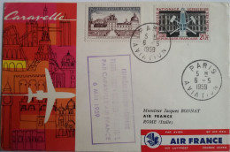 FRANCE - Lettre (enveloppe) 1ère Liaison Aérienne Paris-Rome- Athènes- Istanbul Le 06/05/1959 - 2 Photos - 1921-1960: Modern Tijdperk