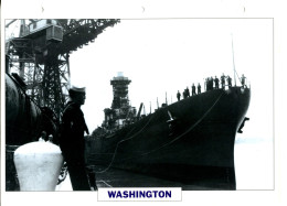 Fiche Navires De Guerre Navires De Ligne ETATS UNIS 1942/1945  - WASHINGTON - Andere & Zonder Classificatie