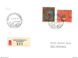 291 - 71 - Enveloppe Recommandée Avec Cachets Illustrés "Schaffhausen 3  1983" - Storia Postale