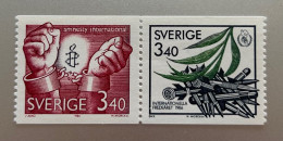 Timbres Suède Se-tenant 18/10/1986 3,40 Couronnes Neuf N°FACIT 1425-1424 - Ungebraucht