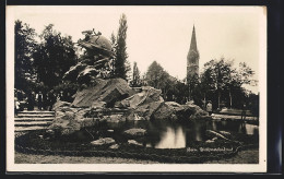 AK Bern, Weltpostdenkmal Mit Kirche  - Berne