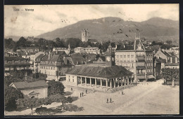 AK Vevey, Strassenpartie, Kirche  - Vevey