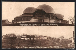 AK Dornach, Goetheanum Bauzeit 1913-1922, Durch Feuer Zerstört Sylvesternacht 1922  - Dornach