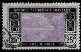 Côte D'Ivoire Poste Obl Yv: 65 Mi:65 Lagune Ebrié (cachet Rond) Dents Courtes - Oblitérés