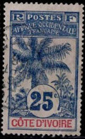 Côte D'Ivoire Poste Obl Yv: 27 Mi:27 Palmiers (Beau Cachet Rond) - Used Stamps