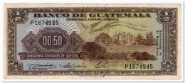 GUATEMALA,1/2 QUETZAL,1966,P.51,VF+ - Guatemala