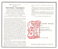 DP Theophiel Vermeiren ° Beveren Waas 1889 † Zwijndrecht 1957 Merckx Van Hul // De Ketelaere Detré Delannoy De Dycker - Devotieprenten
