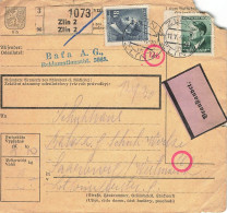 PACKETKARTE ZLIN 11/5/1944 FIRME BAT'A SAARBURG WESTMARK - Occupazione 1938 – 45