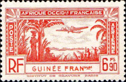 Guinée Avion N** Yv: 5 Mi:176 Bi-moteur Sur Palmiers Pli - Nuevos