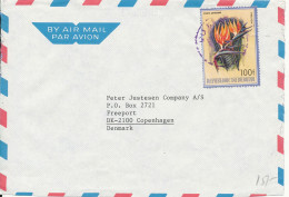 Burundi Air Mail Cover Sent To Denmark Single Franked - Luftpost