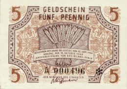 Germany - Rheinland Pfalz Ro.211 5 Pfennig 1947 AU - [11] Local Banknote Issues