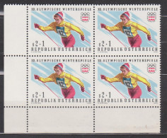 1975 , Mi 1500 ** (1) -  4er Block Postfrisch - Olympische Winterspiele , Innsbruck - Langlauf - Unused Stamps