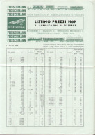 Catalogue FLEISCHMANN 1969 HO 1:87  SOLO Listino Prezzi LIT - En Italien - Non Classificati