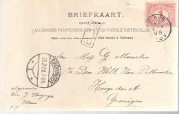 Kleinrond Ulrum 1908 Briefkaart Van  Ulrum Naar Groningen - Cartas & Documentos