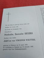 Doodsprentje Nathalie Emmelie Segers / Hamme 24/4/1893 - 16/1/1989 ( D.v. Jean Segers En Virginia Wauters ) - Religión & Esoterismo