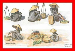 CPA DALAT (Annam-Viêt-Nam)  Marché De Dalat. Illustrateur R. Sarasin.*9043 - Vietnam