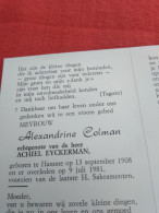 Doodsprentje Alexandrine Colman / Hamme 13/9/1908 - 9/7/1981 ( Achiel Eyckerman ) - Religion & Esotericism