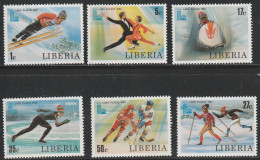 Liberia: 1980,  Mi. Nr. 1168-73 A, Olympische Winterspiele, Lake Placid 1980. **/MNH - Inverno1980: Lake Placid