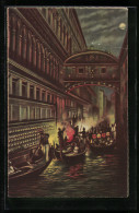 AK Venedig, Die Seufzerbrücke Bei Nacht  - Altri & Non Classificati