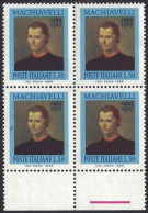 1969 Italia 1111 Machiavelli Quartina BF Mnh** - 1961-70: Mint/hinged