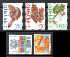 Switzerland, Used, 1995, Michel 1544, 1545, 1546, Fauna, 1558, 1563 - Gebruikt