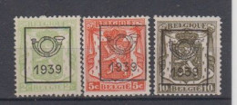 BELGIË - OBP - 1939 - PRE 417/19  (type C Nr 15) (MOOI) - (*) - Typografisch 1936-51 (Klein Staatswapen)