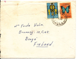 Papua New Guinea Cover Sent To Finland 1966 With Butterfly Stamp - Papua New Guinea
