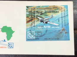 VIET  NAM ENVELOPE-F.D.C BLOCKS-(1984 50TH ANNIV OF FIRST SOUTH ATLANTIC AIR SERVICE ) 1 Pcs Good Quality - Viêt-Nam