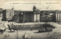 PERPIGNAN  Vue Panoramique Sur Le Castillet Tramway RV - Perpignan