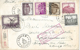 !!! BELGIQUE, PLI AÉRIEN RECOMMANDÉ DE 1930, DE LOUVAIN (BELGIQUE) POUR LE CONGO BELGE - Storia Postale