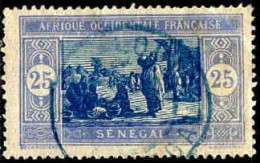 Sénégal Poste Obl Yv: 60 Mi:60 Marché Indigène (Beau Cachet Rond) Cachet Bleu - Oblitérés