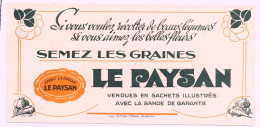 Buvard 19.8 X 9.7 Les Graines LE PAYSAN (3) Sachets Illustrés Imprimerie Rullière Frères Avignon Belles Fleurs Beaux* - Agricoltura