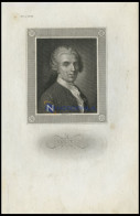 Christian Fürchtegott Gellert, Deutscher Dichter, Stahlstich Von Meyer`s C.L. Um 1840 - Lithographien