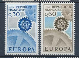 Timbre FRANCE Neuf EUROPA 1967 N° 1521** 1522** Engrenage - Ongebruikt