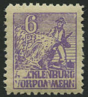 MECKLENBURG-VORPOMMERN 33ye **, 1946, 6 Pf. Grauviolett, Graues Papier, Mit Rückseitigem Abklatsch, Pracht, Gepr. Kramp, - Other & Unclassified