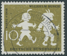 BUNDESREPUBLIK 281I O, 1958, 10 Pf. Max Und Moritz Mit Abart Moritz Mit Geschwollenem Zeh Am Linken Fuß, Ein Kurzer Zahn - Used Stamps