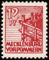 MECKLENBURG-VORPOMMERN 36xc **, 1946, 12 Pf. Lebhaftbraunrot, Kreidepapier, Pracht, Gepr. Kramp, Mi. 200.- - Andere & Zonder Classificatie