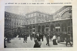 1905 CONSCRITS - LE DEPART DE LA CLASSE 1905 A LA GARE DE L'EST - CASERNE FAMILIALE - LA VIE ILLUSTRÉE - 1900 - 1949