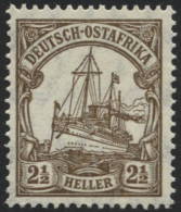 DEUTSCH-OSTAFRIKA 30II **, 1919, 21/2 H. Dkl`ockerbraun, Mit Wz., Kriegsdruck, Postfrisch, Pracht, Mi. 35.- - Africa Orientale Tedesca