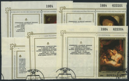 SOWJETUNION 5363-67Zf O, 1984, Gemälde Englischer Maler Mit Links Anhängenden Zierfeldern, Prachtsatz, Mi. 30.- - Used Stamps