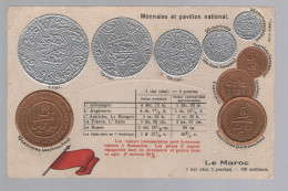 CPA - Monnaies Et Pavillon National - Le Maroc - Monnaies En Relief - Non Circulée - Münzen (Abb.)