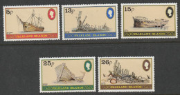 Falklandinseln: 1982, Mi. Nr. 341-45, Schiffswracks. **/MNH - Falkland