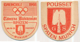 Sous-bock Taverne Spaten  Mûnchen  Utilisé Pendant Les  X° Jeux Olympiques D'hiver 1968 De GRENOBLE - Bierdeckel