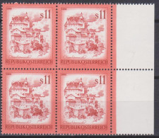 1976 , Mi 1520 ** (4) -  4er Block Postfrisch - Freimarke : Schönes Österreich - Enns / Oberösterreich - Nuovi