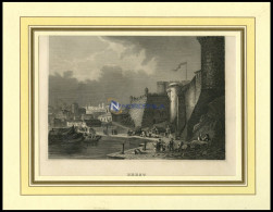 BREST, Teilansicht, Stahlstich Von B.I. Um 1840 - Lithographien