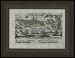 LANDSKRONA, Gesamtansicht, Kupferstich Von Meisner Um 1678 - Litografía