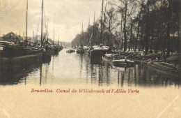 Bruxelles Canal De Willebroeck Et L' Allée Verte Péniches Pionnière RV - Maritime